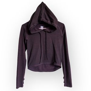 Z By Zella Seamless Cropped Pullover Hoodie Heathered Purple